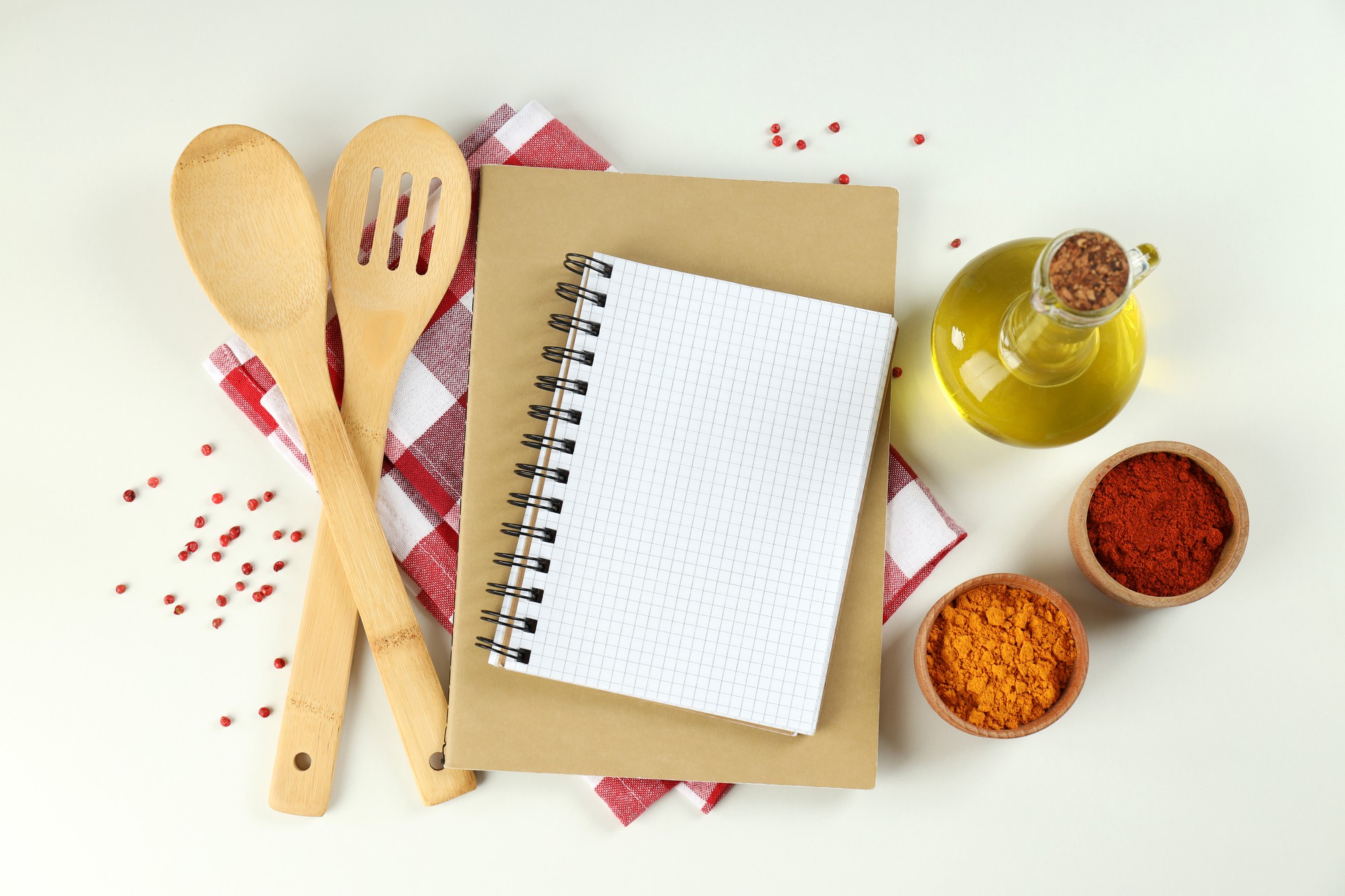 Set di attrezzi e quaderno con note del corso